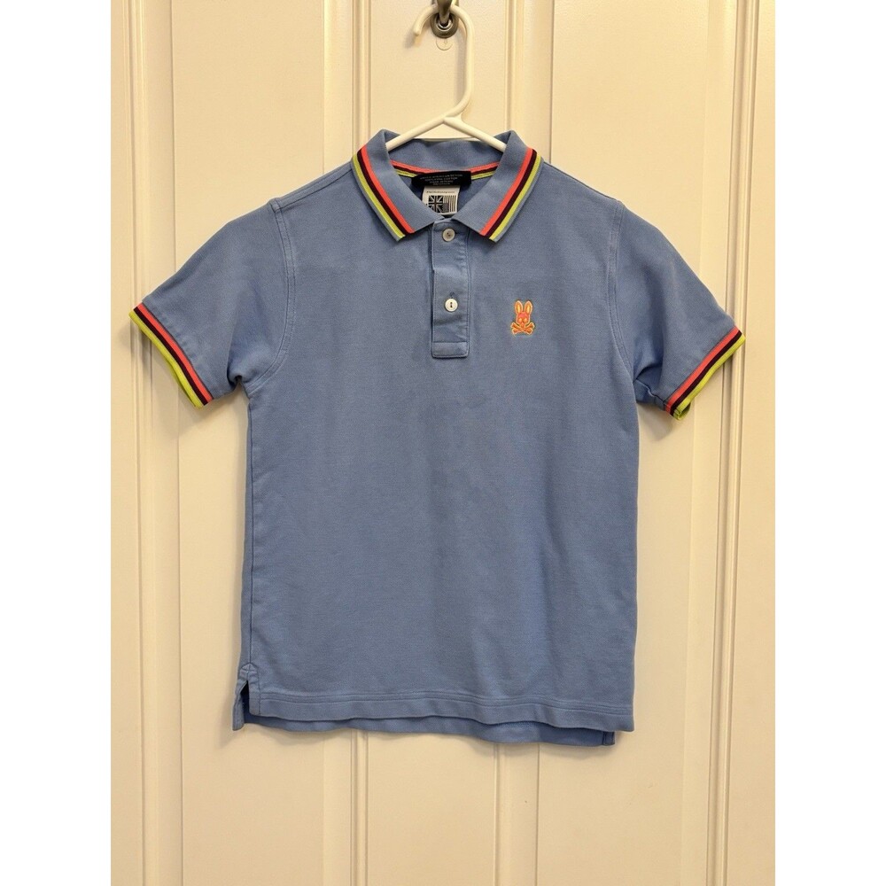 Psycho Bunny Kids Polo Shirt Medium (10-12 Years Old) blue collared  logo